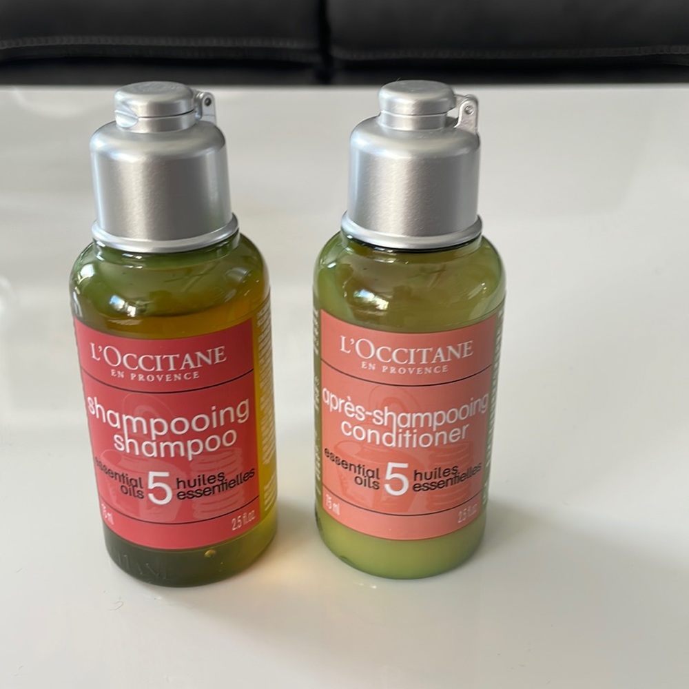New L’occitane shampoo and conditioner set 2.5oz each